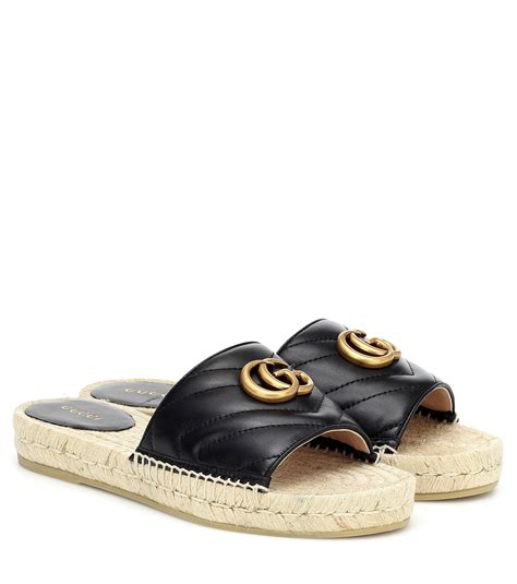 gucci espadrille sliders|Gucci espadrille flats.